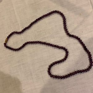 Amethyst beaded necklace, 24”